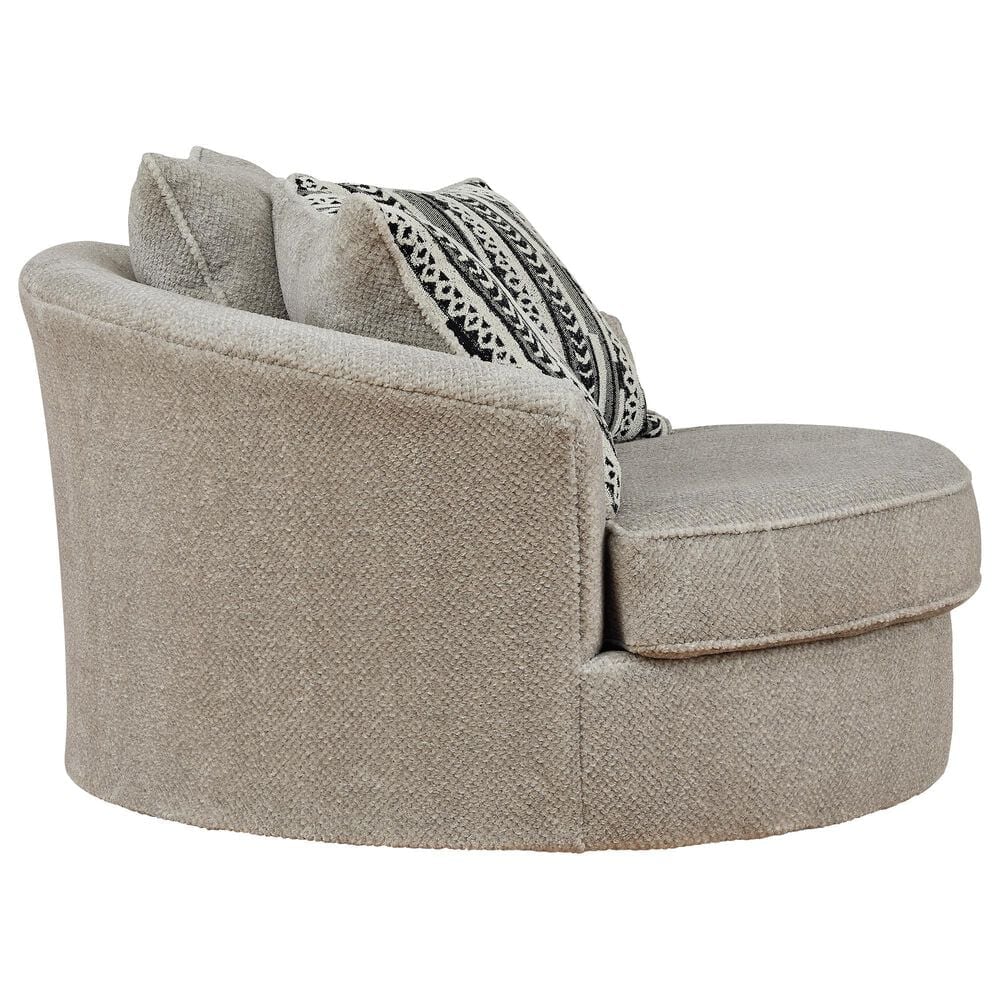 Ashley Calnita Oversized Swivel Accent Chair with Ottoman in Sisal, , large