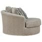 Ashley Calnita Oversized Swivel Accent Chair with Ottoman in Sisal, , large