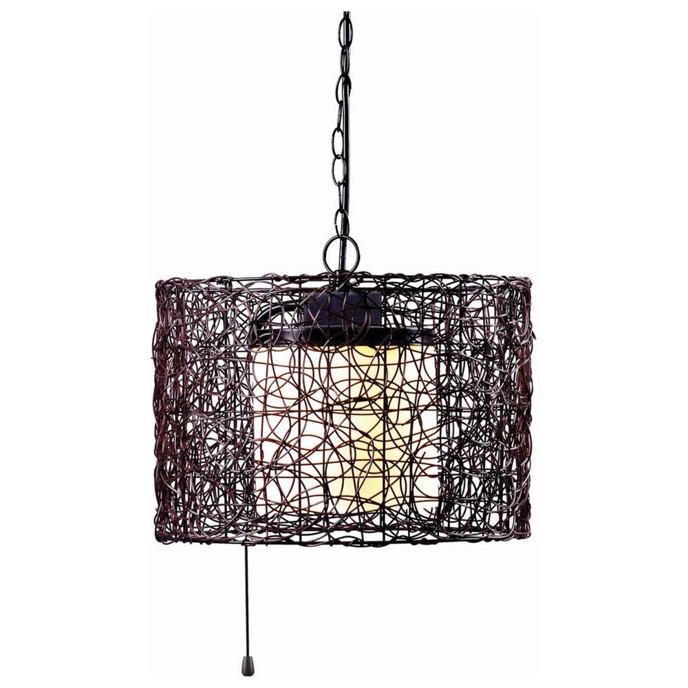 Kenroy Tanglewood 1-Light Outdoor Pendant in Black, , large