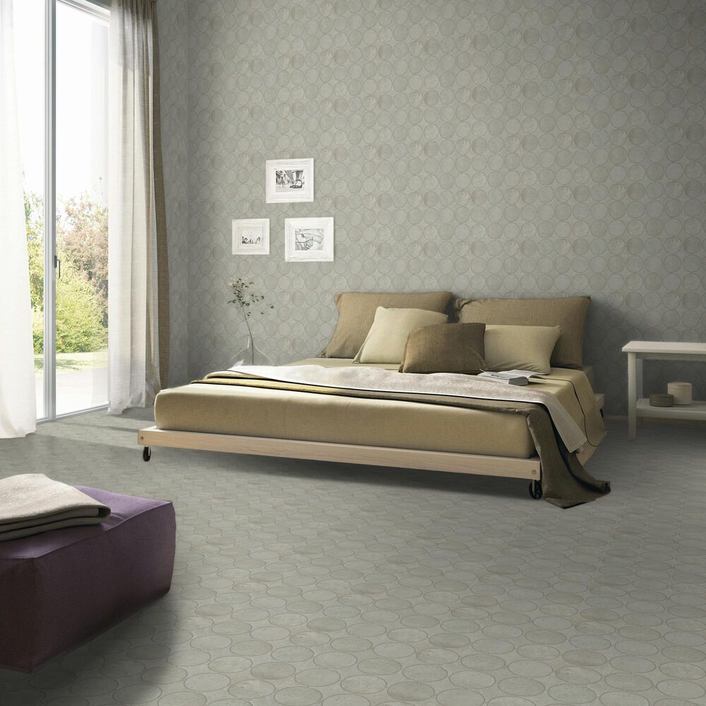 Dal-Tile Rekindle Light Grey 13.5&quot; x 13.5&quot; Canvas Dot Porcelain Mosaic Sheet, , large