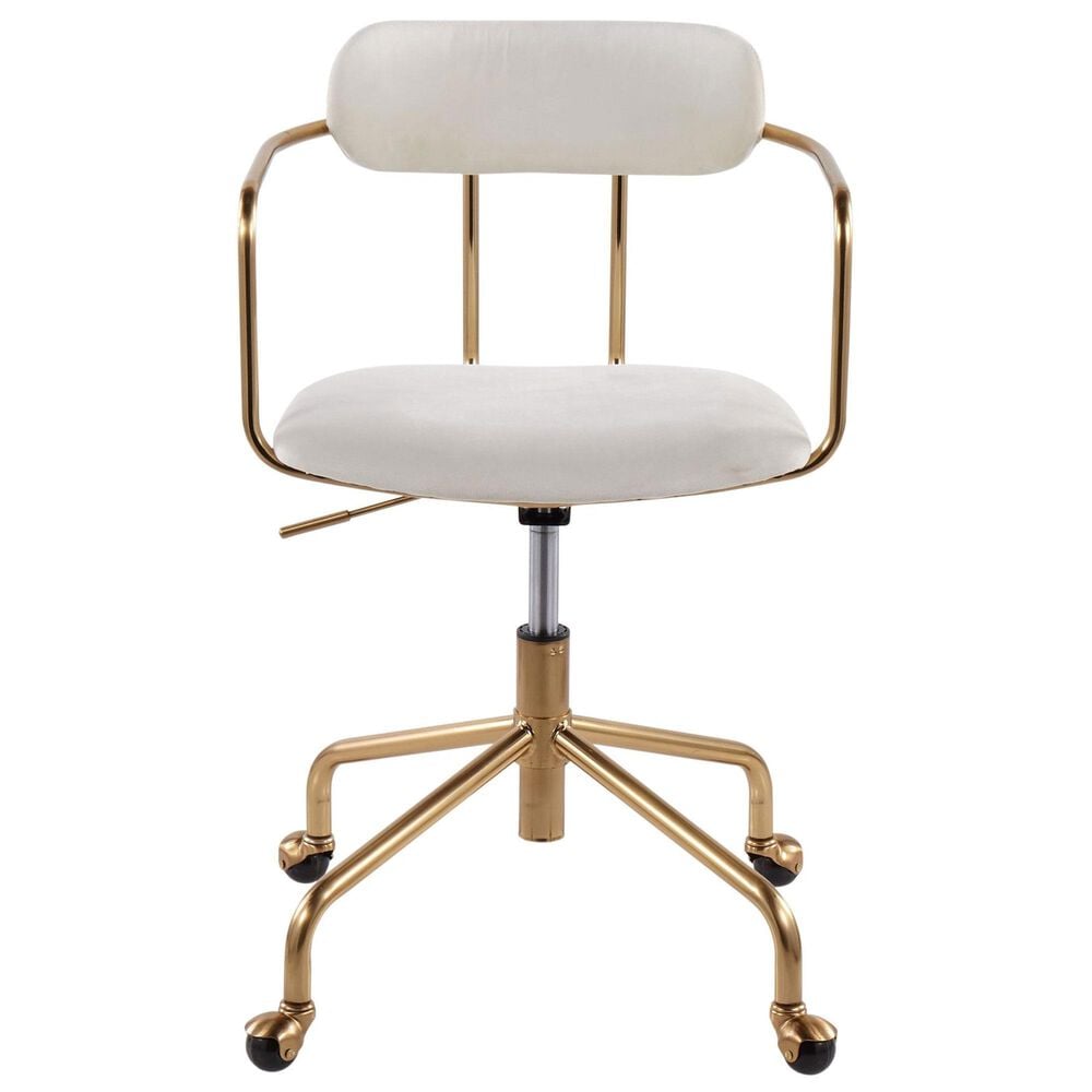 Lumisource Demi Task Chair with Cream Cushion in Gold, , large