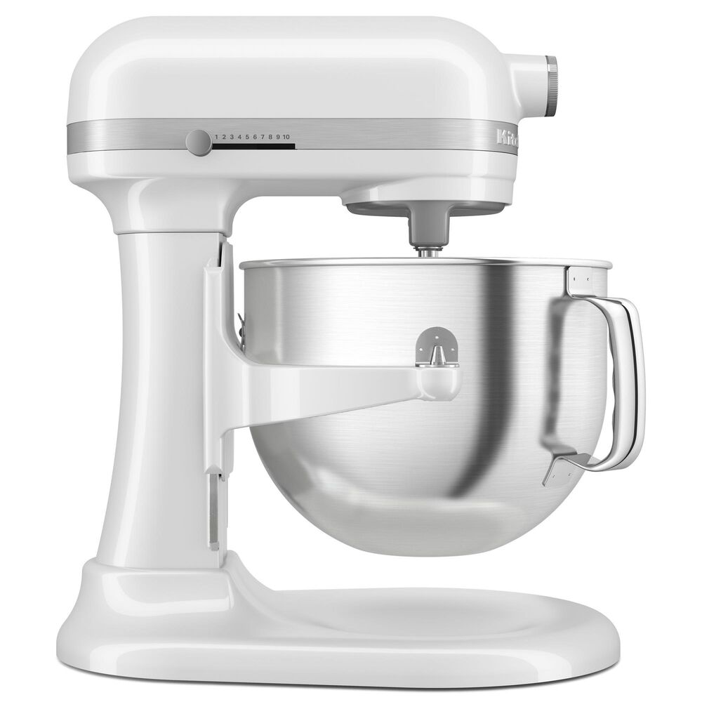 KitchenAid 7 Quart Bowl-Lift Stand Mixer in White and Stainless