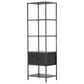 Four Hands Trey 4-Shelf Bookcase in Natural Iron and Black Wash Poplar, , large