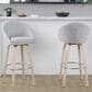 LumiSource Matisse 30" Swivel Barstool with Grey Fabric Upholstery in Whitewashed and Chrome (Set of 2), , large