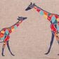 Levtex Mackenzie 14" x 18" Giraffes Burlap Lumbar Throw Pillow in Natural, Bright Blue and Multicolor, , large