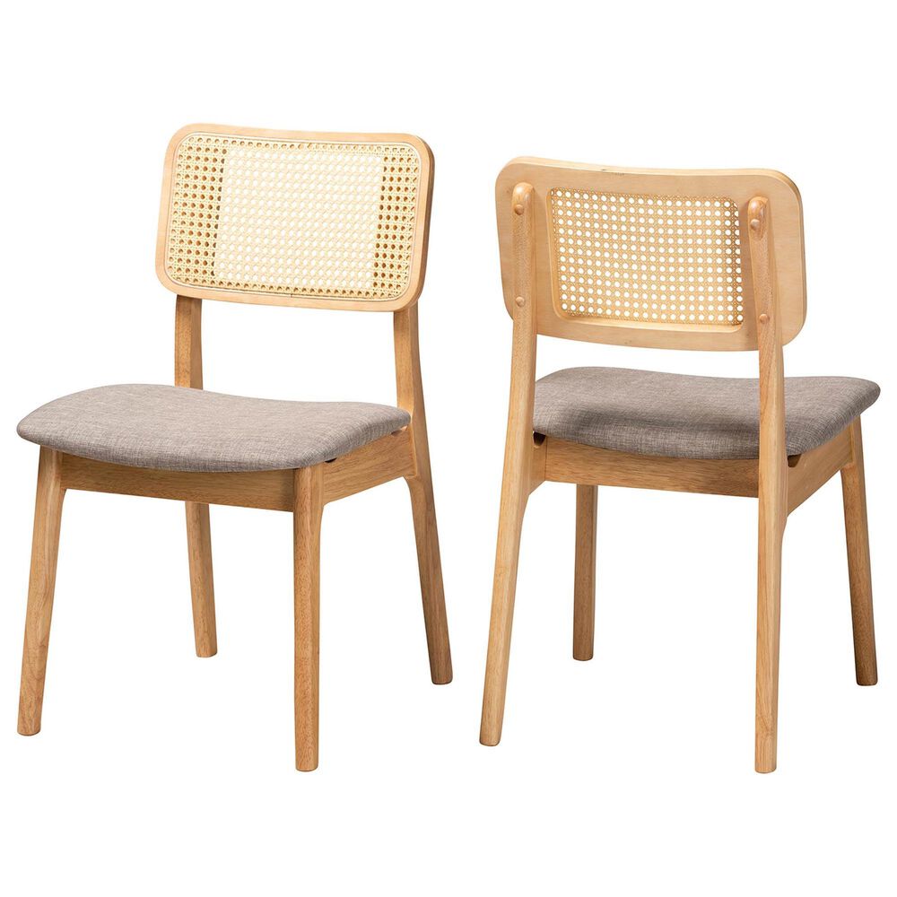 Baxton Studio Dannon Side Chair in Natural Oak and Light Brown (Set of 2), , large