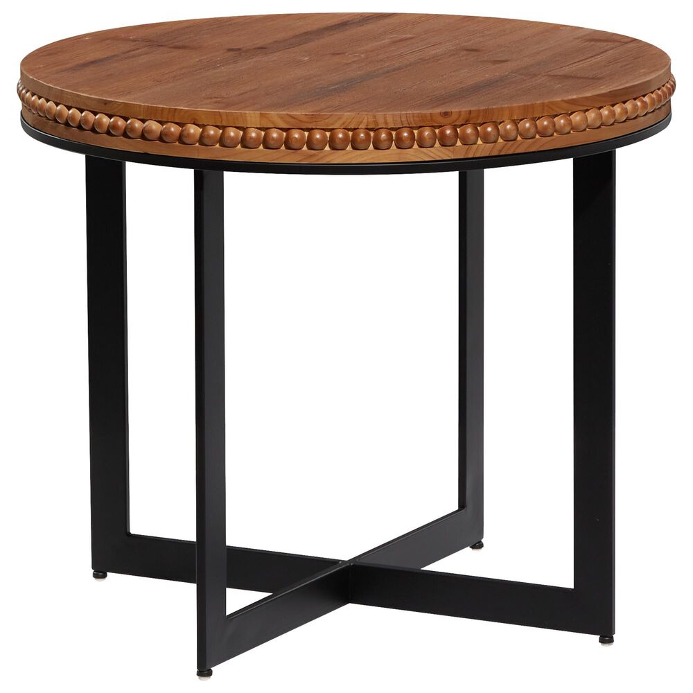 Uma Enterprises Wood Accent Table in Walnut and Black, , large