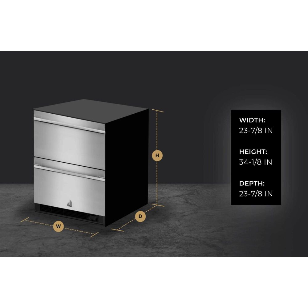 JennAir Rise 24" Double Drawer Refrigerator in Stainless Steel, , large