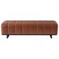 Hearth and Haven Faux Leather Dining Bench with Channel-Tufted Design in Brown, , large