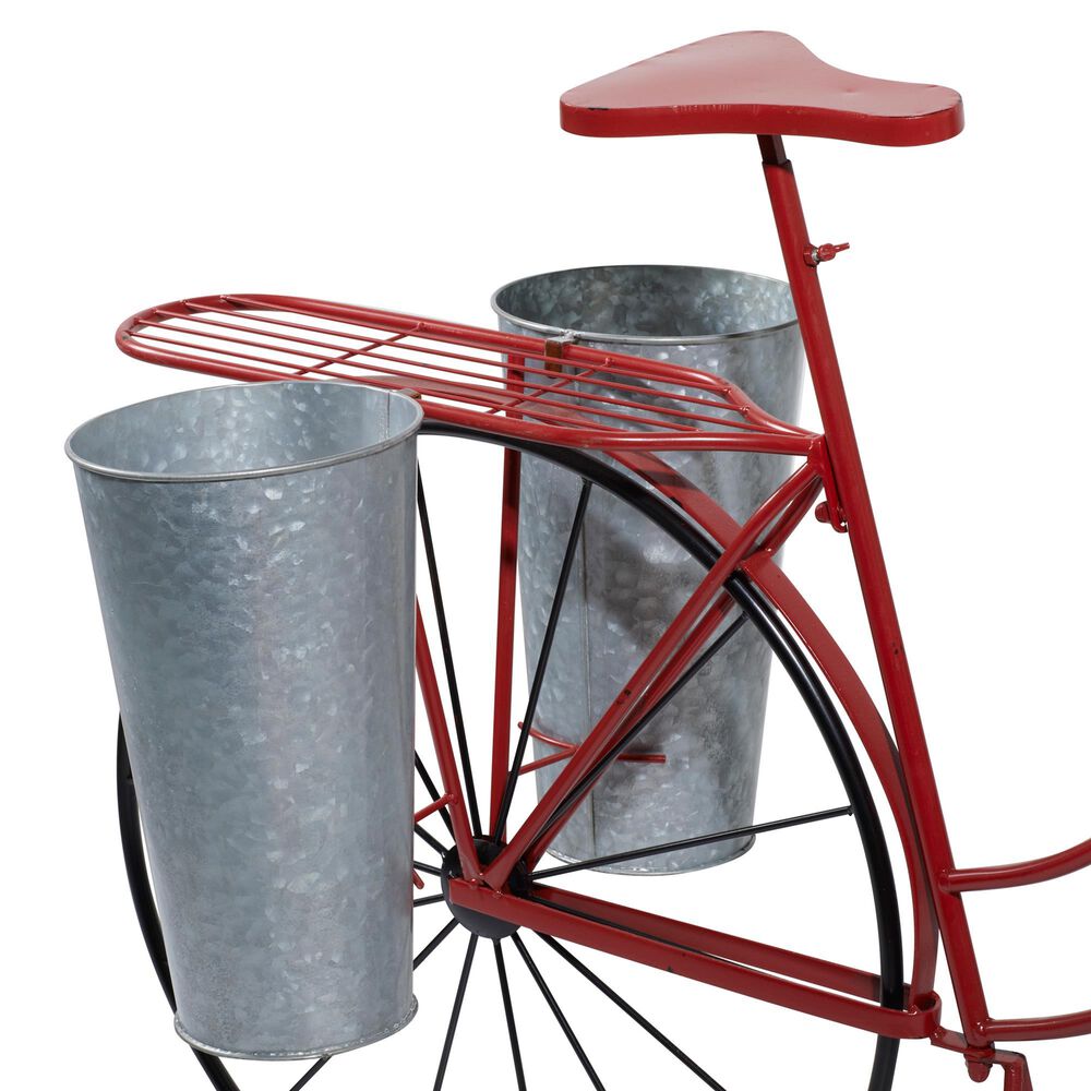 Maple and Jade Vintage Plantstand in Red and Silver, , large