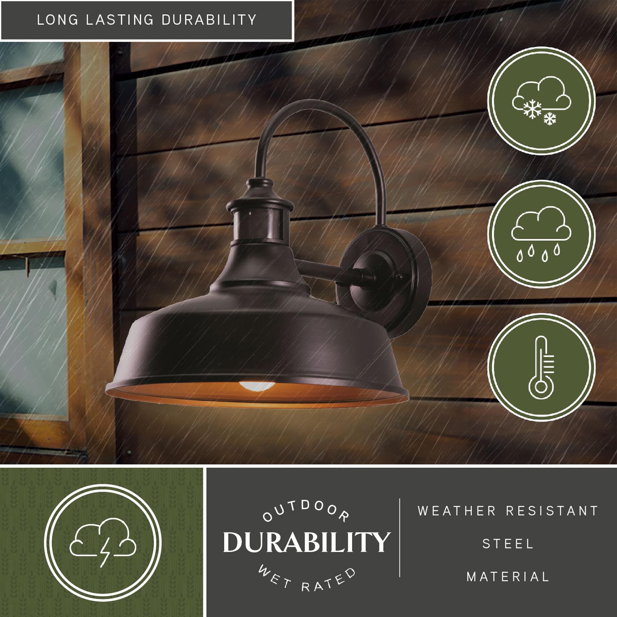 Vaxcel Dorado 1-Light Outdoor Motion Sensor Wall Sconce in Dark Bronze
