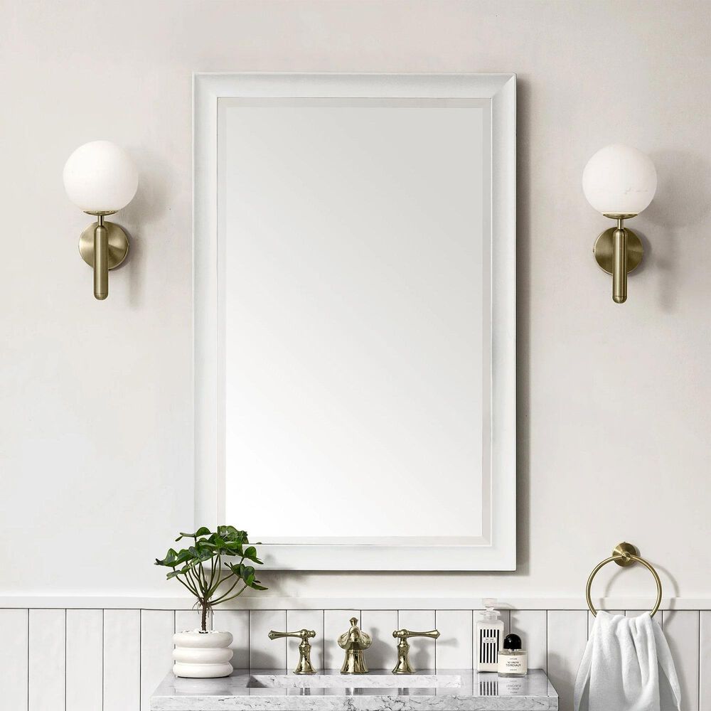 James Martin Vanities Glenbrooke 26&quot; Rectangular Mirror in Bright White, , large