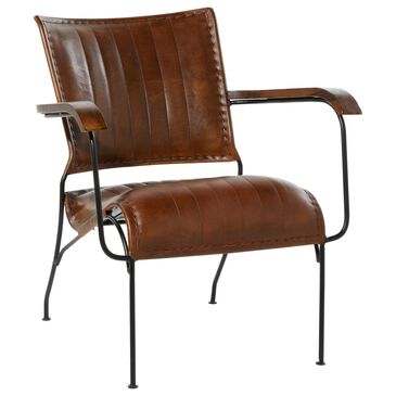Maple and Jade Vintage Accent Chair in Brown, , large