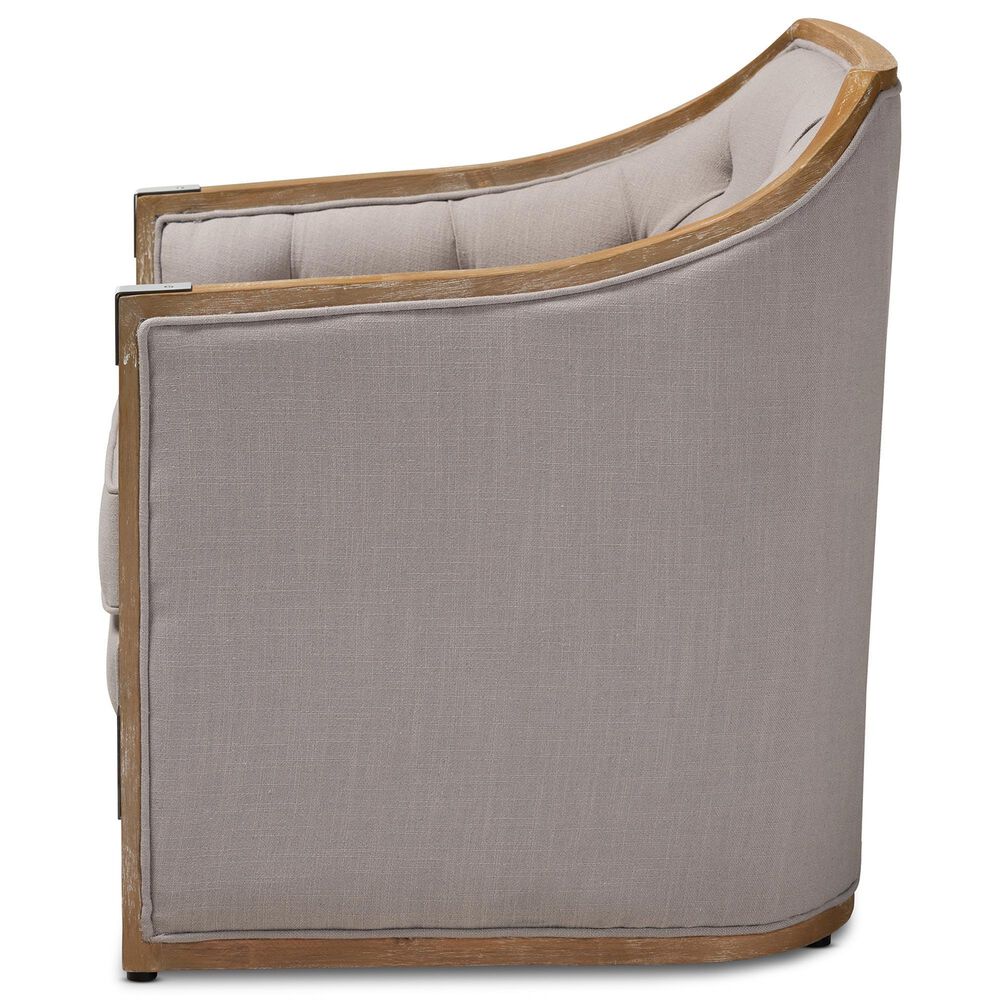 Baxton Studio Terina Arm Chair in Grey and Beige, , large