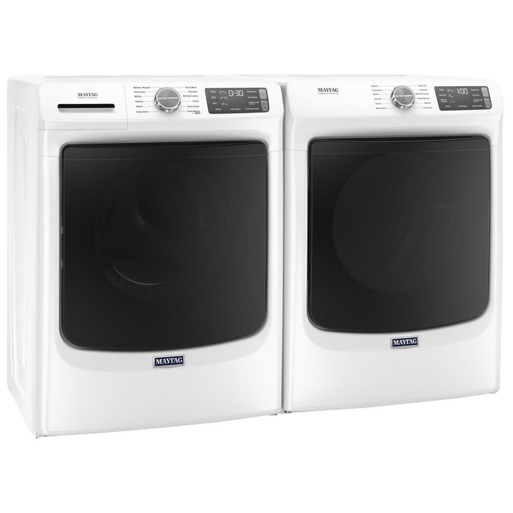 Maytag 4.8 Cu. Ft. Front Load Washer with Steam and a 7.3 Cu. Ft. Electric Dryer - White, , large