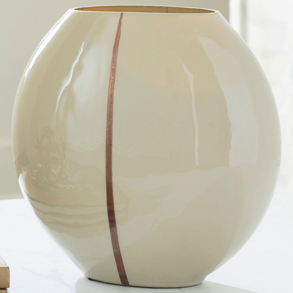 Ashley Sheabourne 9&quot; Vase in Cream, , large