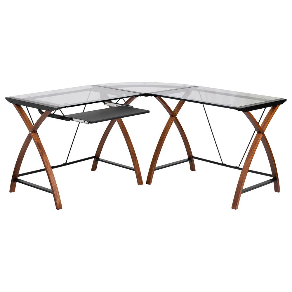 Flash Furniture L-Shape Desk in Clear, , large