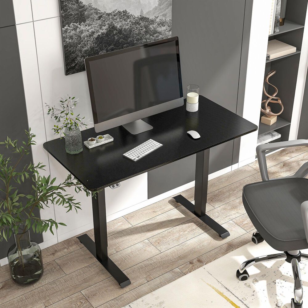 Furniture of America Villalobos Adjustable Office Desk in Black, , large