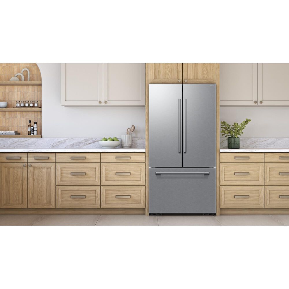 Samsung Bespoke AI 30 Cu. Ft. French Door Refrigerator with Zero Clearance Fit and In-Door Tall Water Dispenser in Fingerprint Resistant Stainless Steel, , large