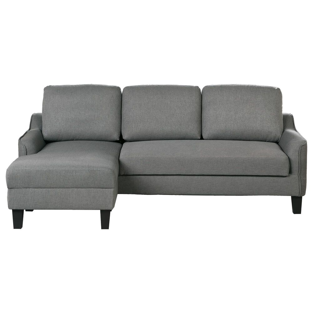 OSP Home Lester 1-Piece Stationary Sleeper Sofa Chaise in Grey, , large