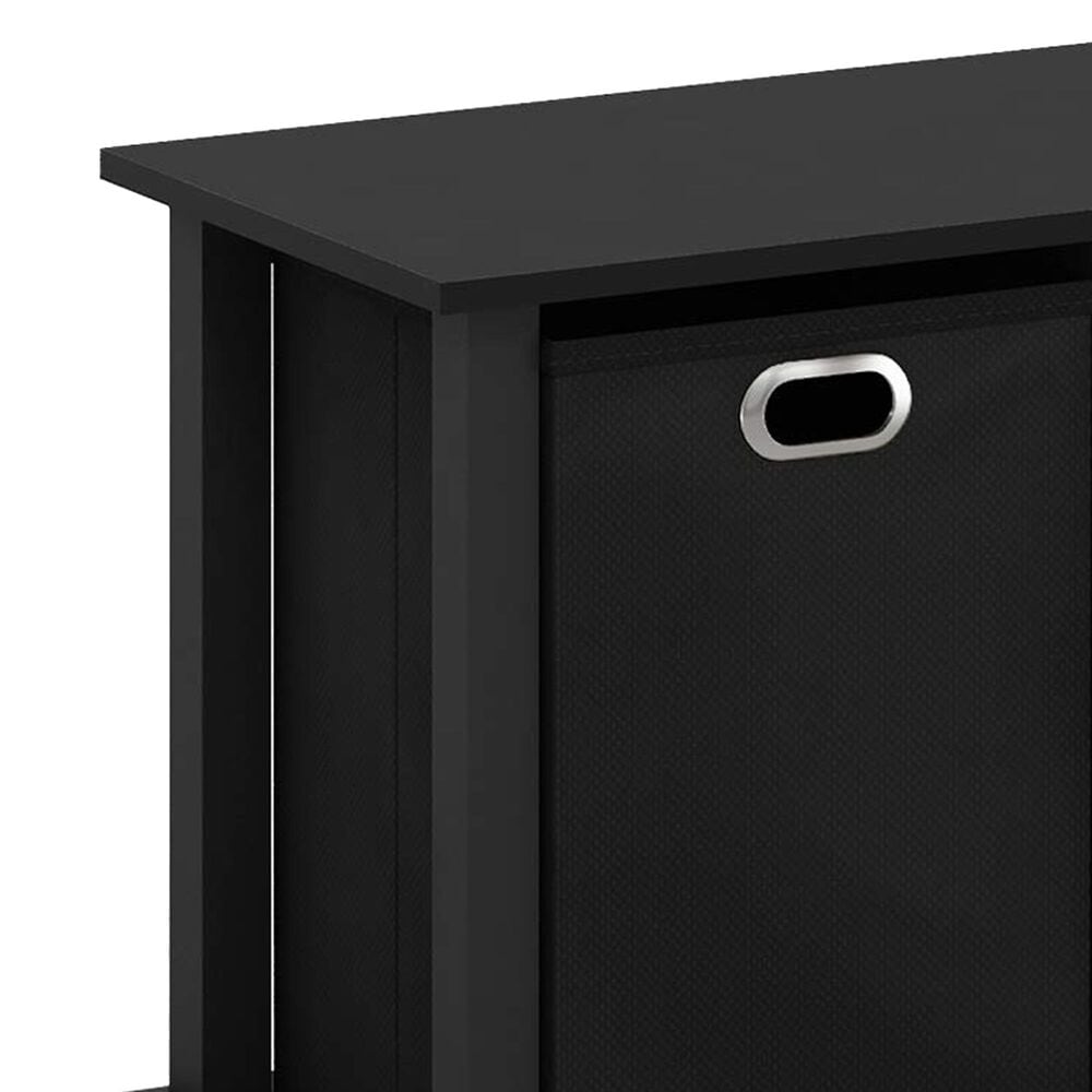 HOMLUX 41.7" Entertainment Center TV Stand with Storage Bins in Black, , large