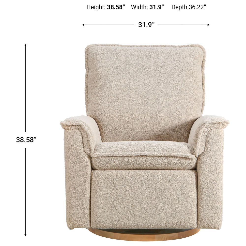 Baby Appleseed Anza Manual Swivel Glider Recliner in Taupe, , large