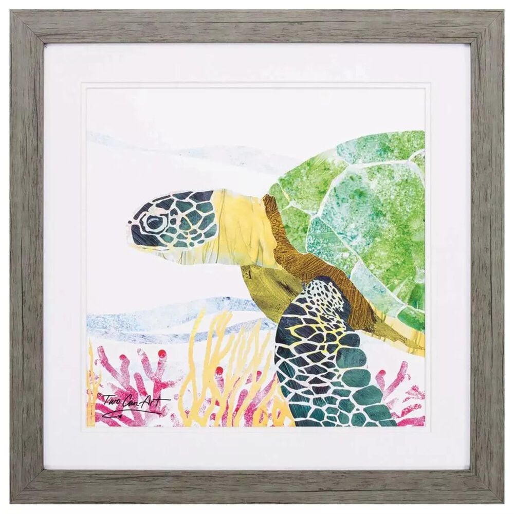 Paragon 23" Square Sea Creature Turtle Wall Art in Yellow, , large
