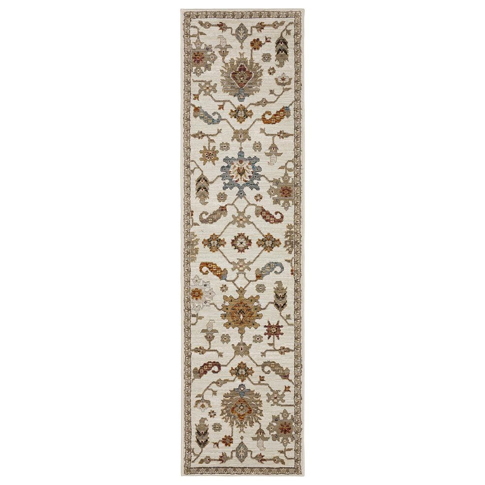 Oriental Weavers Andorra 2419B 2"3" x 8" Ivory and Multicolor Runner, , large