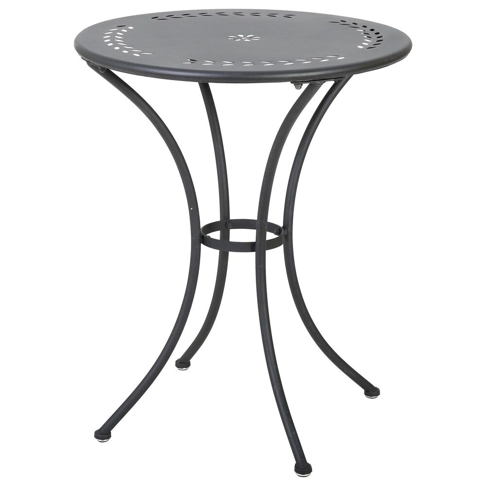 Hearth and Haven Lourdes 3-Piece Iron Bistro Set in Black, , large