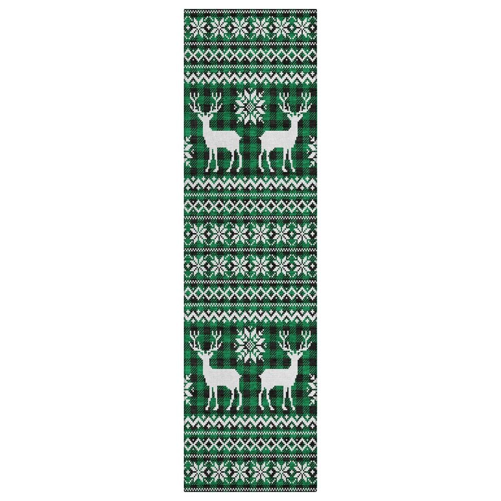 Dalyn Rug Company Wonderland WN28 2"3" x 7"6" Green Indoor/Outdoor Runner, , large