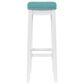 Linon Home Decor Claridge Bar Stool with Teal Cushion in Bright White, , large