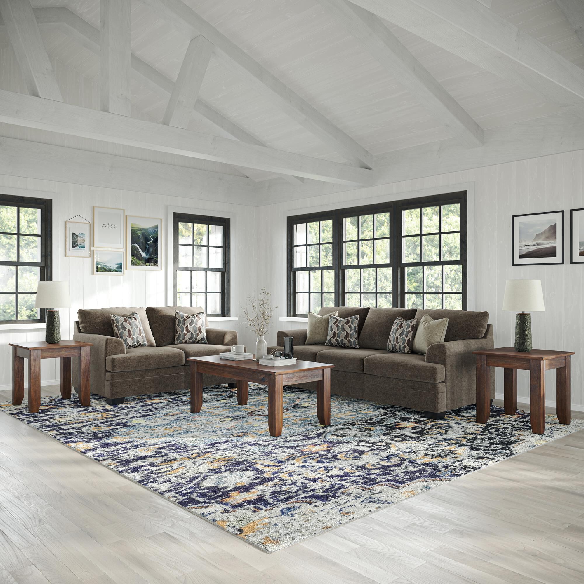 Ashley 7-Piece Living Room Set in Nutmeg