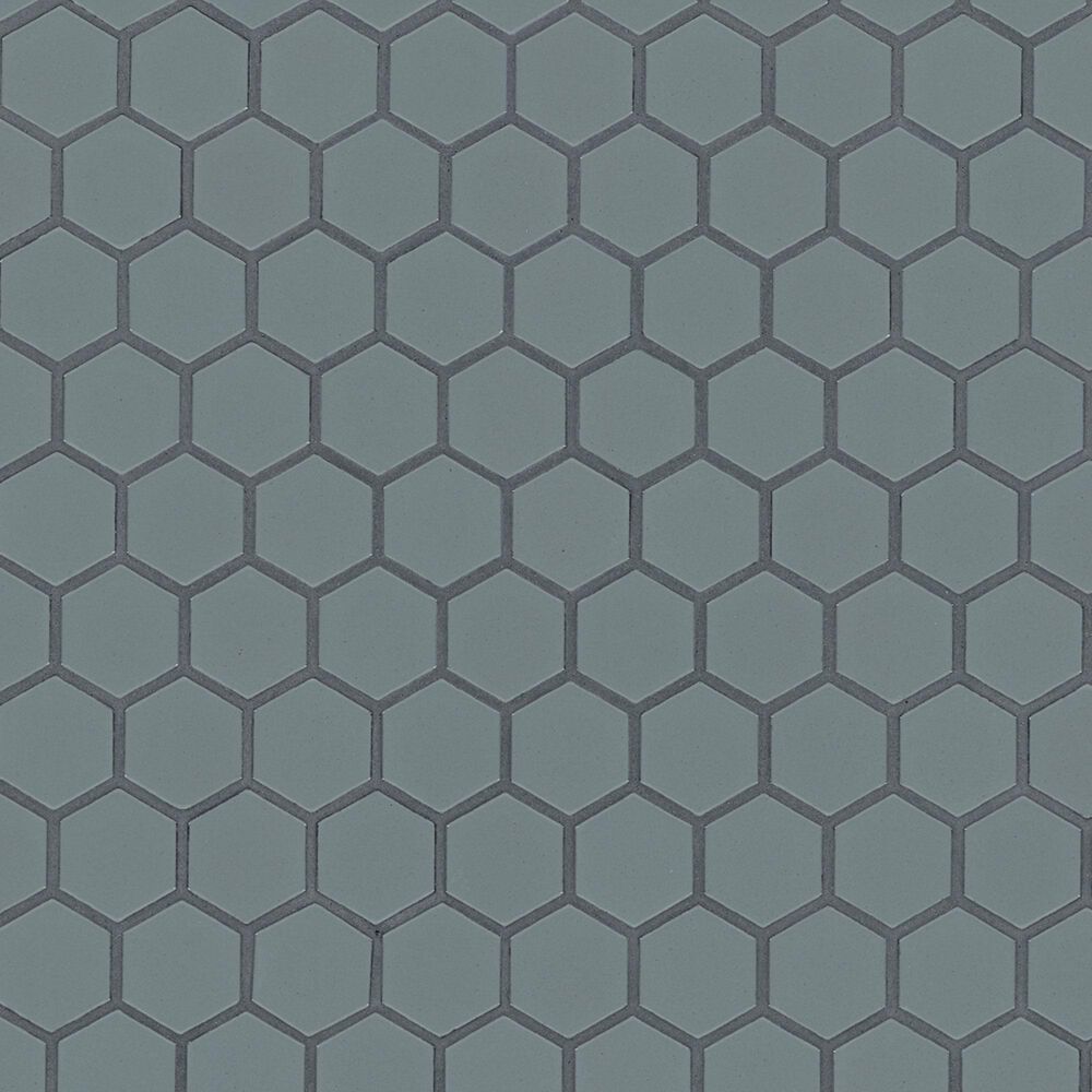 MS International Cielo Azul 1.5" x 1.15" Hexagon on 11" x 10" Porcelain Mosaic Sheet, , large
