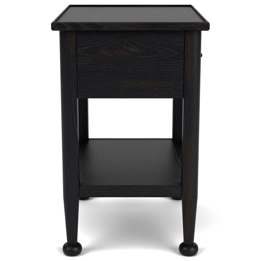 Riverside Furniture Calhoun 1-Drawer Nightstand in Ebony Whiskey Oak with USB Ports, , large