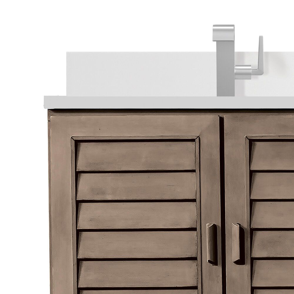 James Martin Vanities Portland 36&quot; Single Bathroom Vanity in Whitewashed Walnut with Single Hole 3 cm White Zeus Quartz Top and Rectangular Sink, , large