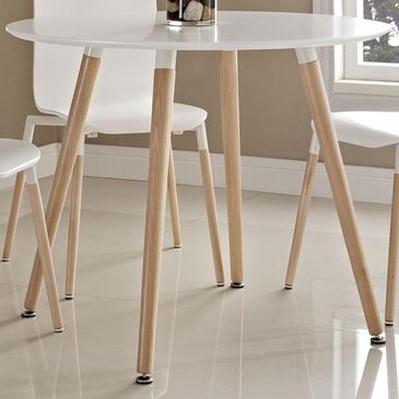 Modway Track Circular Dining Table in White - Table Only, , large