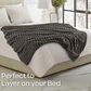 Timberlake 60" x 70" Faux Fur Throw Blanket in Gray, , large