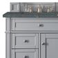 James Martin Vanities Brittany 30" Single Bathroom Vanity in Urban Gray with 3 cm Parisien Bleu Quartz Top and Rectangular Sink, , large