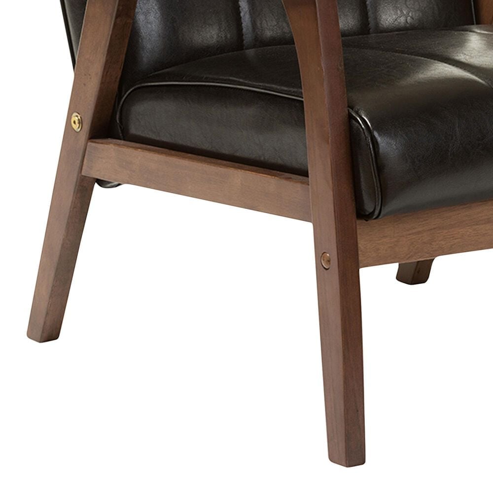 Baxton Studio Nikko Lounge Chair in Black, , large
