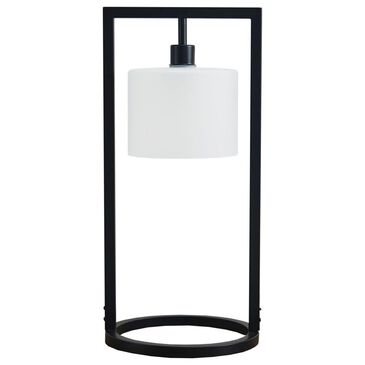 Hampton Park Kittery Metal Table Lamp in Black and Frosted, , large