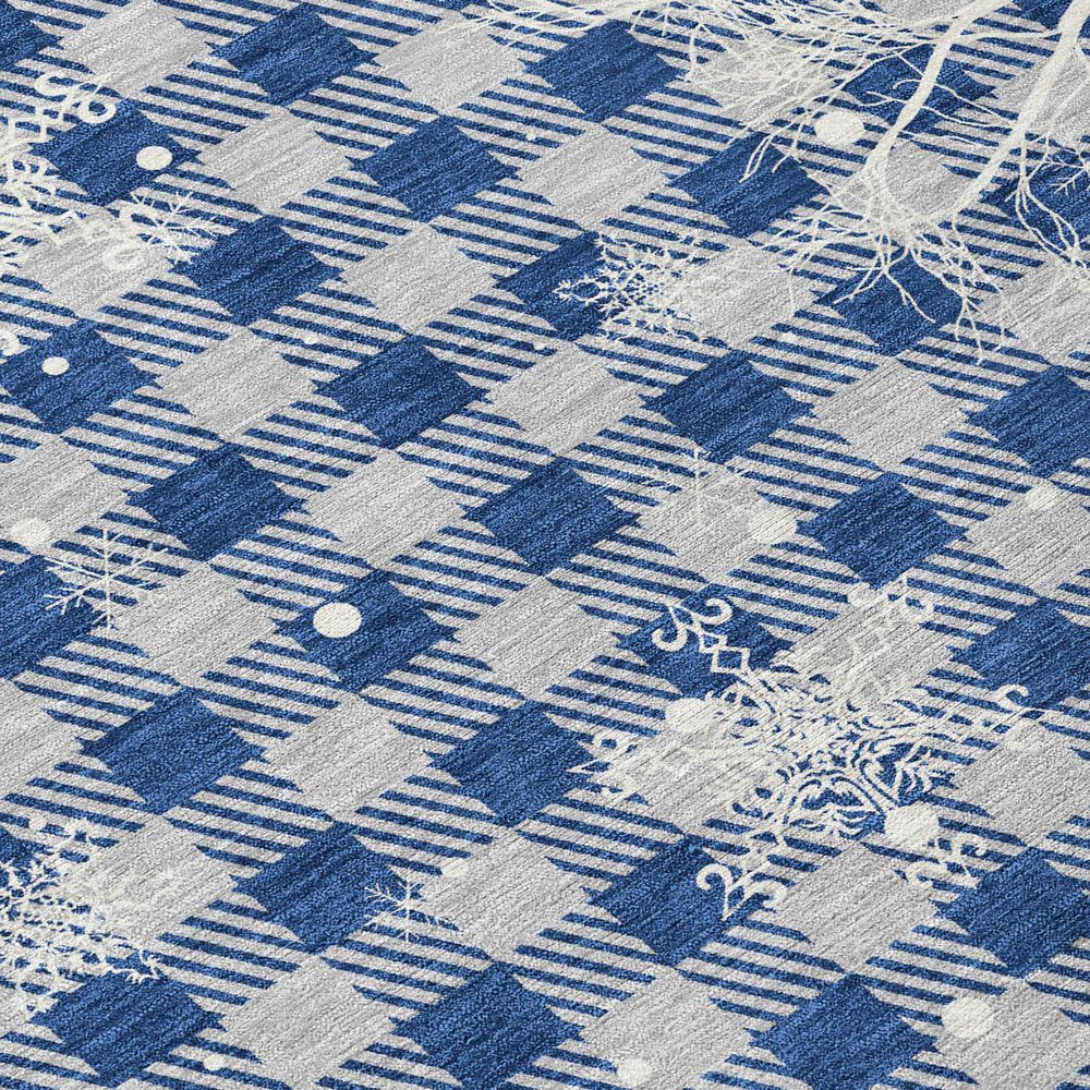Dalyn Rug Company Wonderland WN32 2&#39;3&quot; x 7&#39;6&quot; Blue Indoor/Outdoor Runner, , large