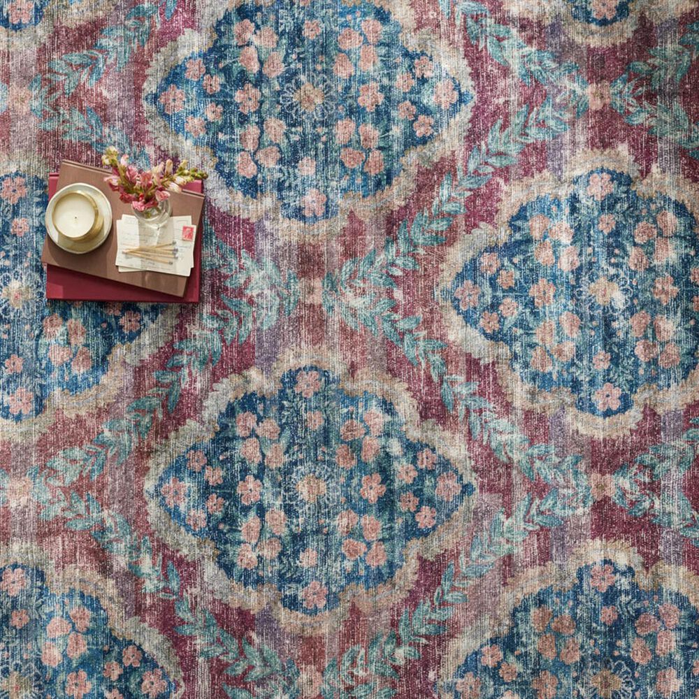 Rifle Paper Co Crafted by Cloth and Company Courtyard 5&#39; x 7&#39;6&quot; Chateau Red Area Rug, , large