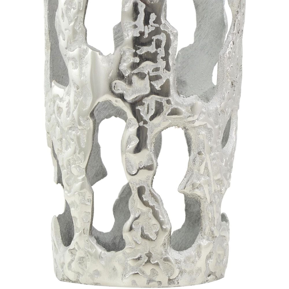 Maple and Jade 9&quot; Abstract Drip Decorative Vase with Melting Designed Body in Silver, , large