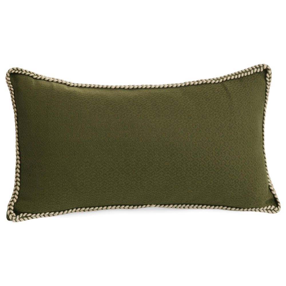 12" x 22" Lumbar Throw Pillow with Stitch Piping in Green, , large