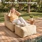 HOMLUX 2-in-1 Bean Bag Chair with Ottoman in Beige, , large