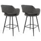 Lumisource Margarite Counter Stool with Grey Cushion in Black (Set of 2), , large
