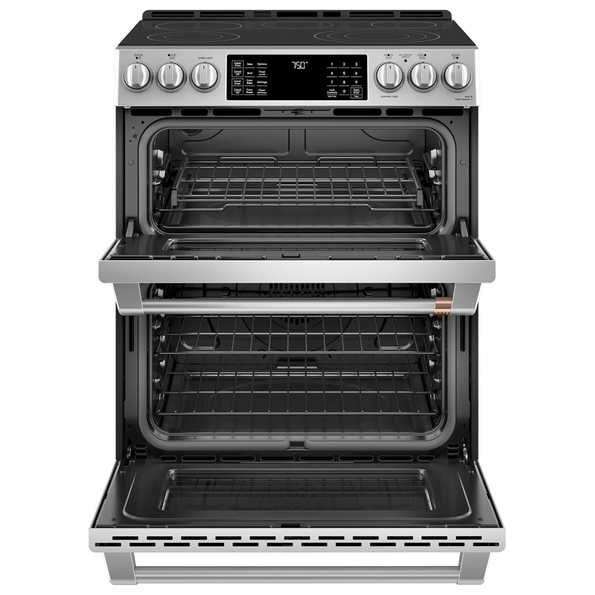 Drop in double clearance oven electric range