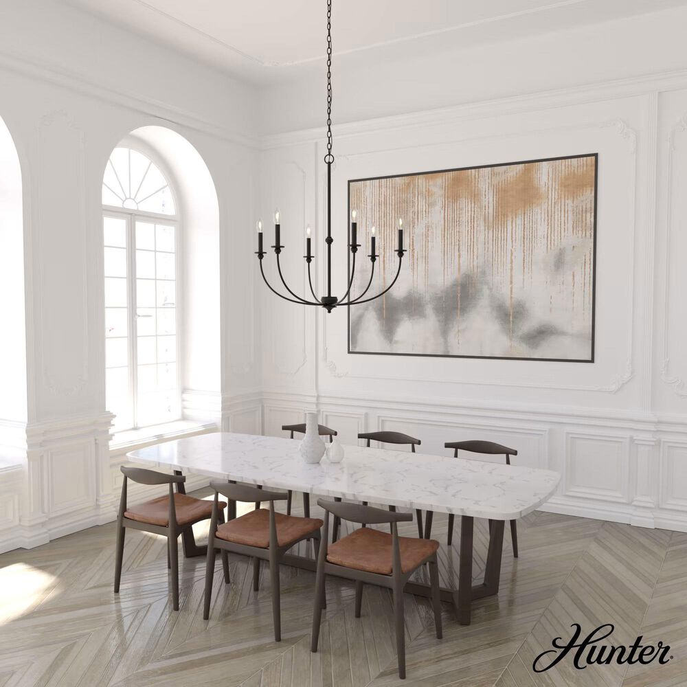 Hunter Southcrest 6-Light Chandelier in Flat Matte Black, , large