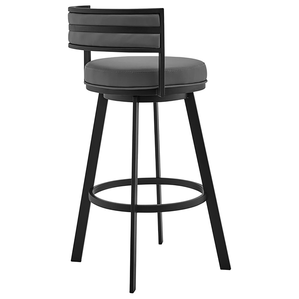 Blue River Roman 26&quot; Swivel Counter Stool in Gray and Black, , large