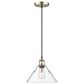 Golden Lighting Orwell 1-Light Medium Pendant with Clear Glass Shade in Aged Brass, , large